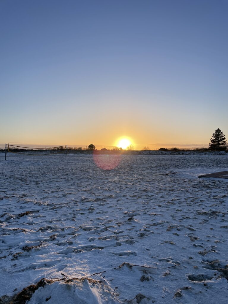 Sonnenuntergang am Weidefelder Strand