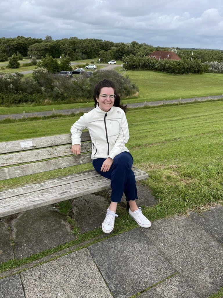 Ich am Speicherkoog: Auf dem Deich an der Nordsee