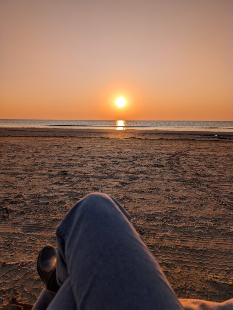 Sonnenuntergang am Strand auf Röm in Lakolk