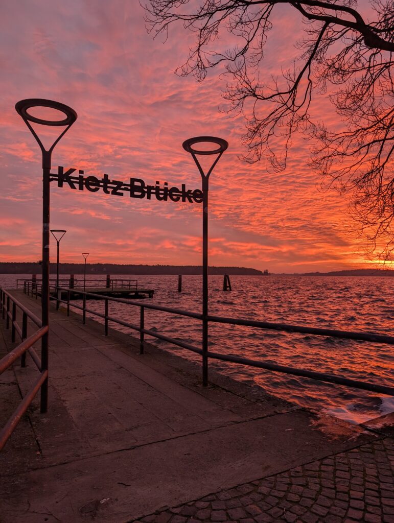 Kietzbrücke Binnenmüritz Sonnenuntergang
